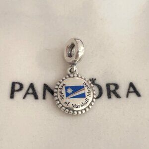 Pandora Republic of Marshall lslands Flag Dangle Charm S925 Sterling silver